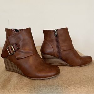 Blowfish Wedge Booties - Brown - Size 8